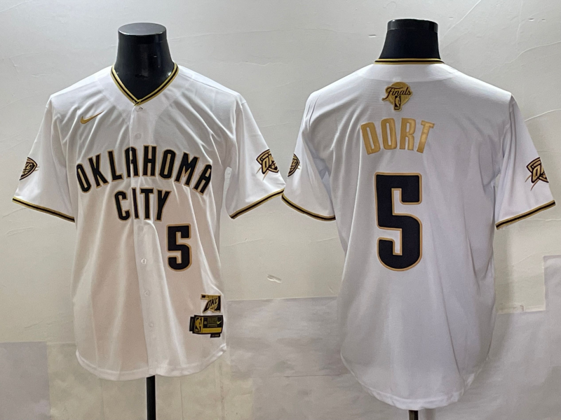 Men 2025 Oklahoma City Thunder #5 Dort white Nike Joint Name NBA Jersey style 9
